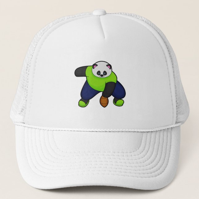 Casquette Panda comme joueur de football avec football (Devant)