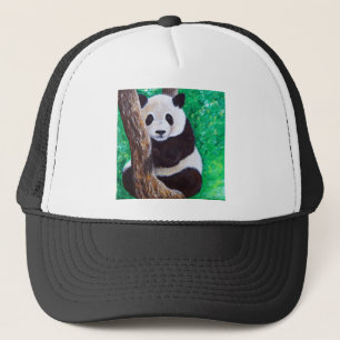 Casquette Panda dans une peinture d'arbre