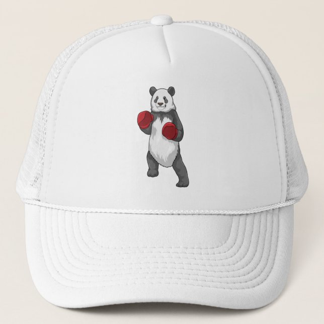 Casquette Panda en boîte avec gants de boxe (Devant)