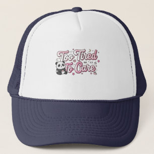 Casquette Panda "Trop Fatigué Pour S'en Soucier" - Mignon &