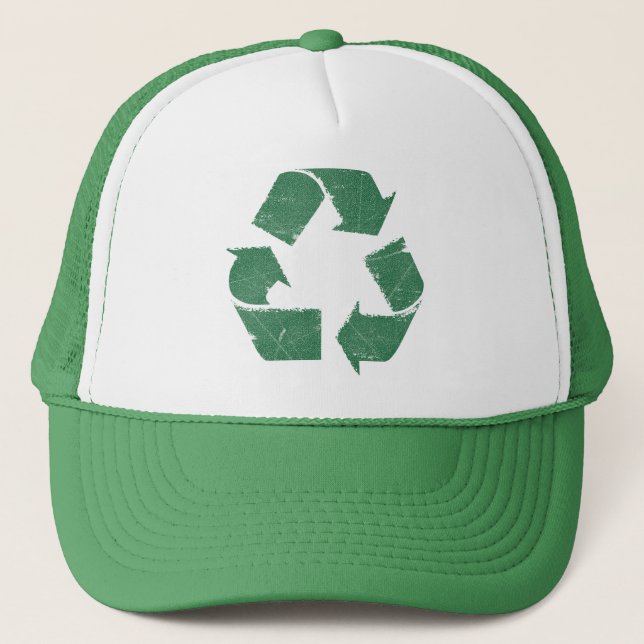 Casquette Panneau Recyclage vert Vintage (Devant)