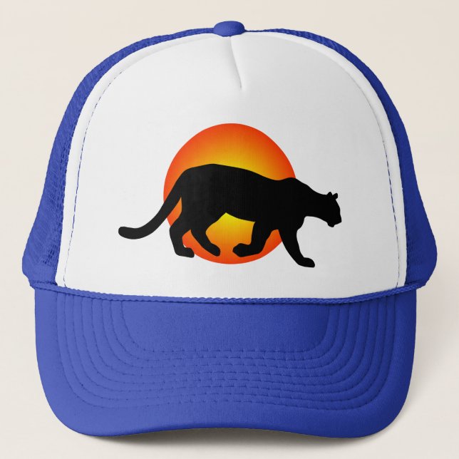 Casquette Panthère Lion Cougar Mountain Silhouette Cercle ro (Devant)