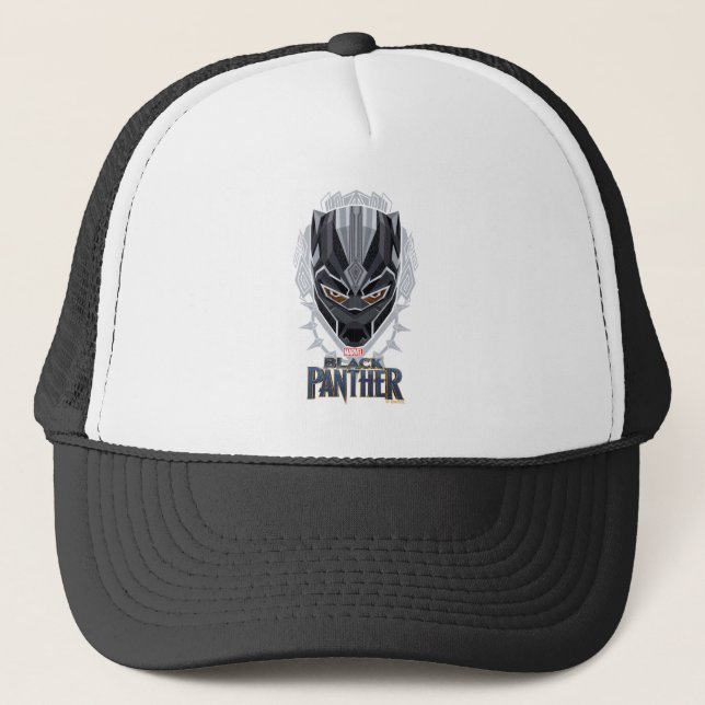 Casquette Panthère noire | Emblème de tête de panthère noire (Devant)