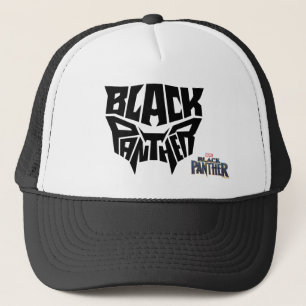 Casquette Panthère noire   Graphique de typographie de la tê