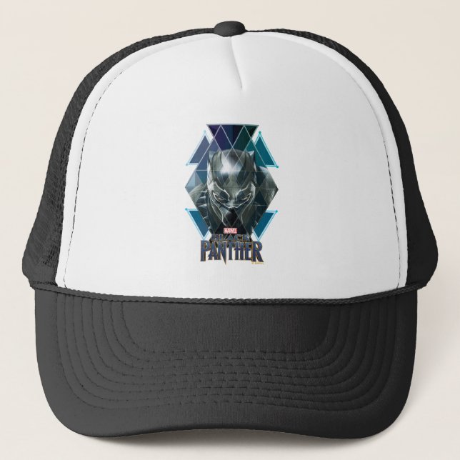 Casquette Panthère noire | Motif de caractères géométriques (Devant)