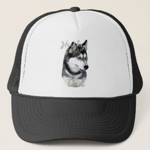 Casquette Papa 2 du chien de traîneau sibérien (noir)