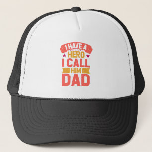 Casquette Papa est mon héros Anniversaire ou Fête des pères 