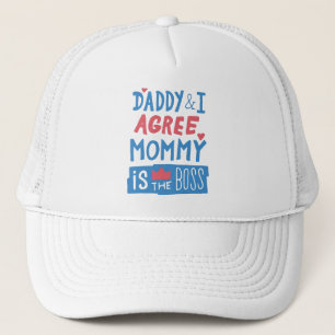Casquette Papa et moi sommes d'accord, Maman est la patronne