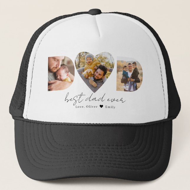 Casquette Papa Heart Photo Collage pour la Fête des pères (Devant)