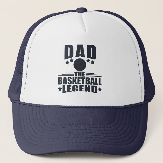 Casquette Papa la légende du basket-ball drôle cadeaux de fê (Devant)