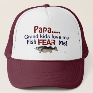 Casquette Papa...Les grands enfants m'aiment Poisson Je crai