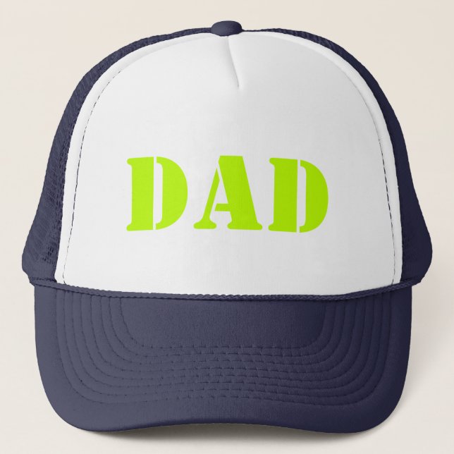 Casquette Papa néon vert cool de typographie moderne (Devant)