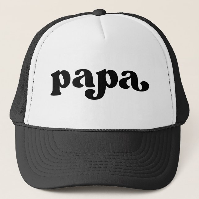 Casquette Papa noir et blanc rétro (Devant)