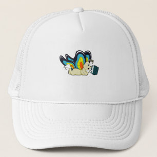 Casquette Papillon à la lecture avec livre