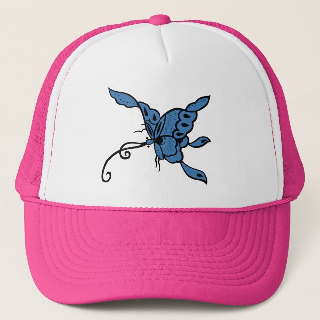 Casquette papillon bleu (Devant)