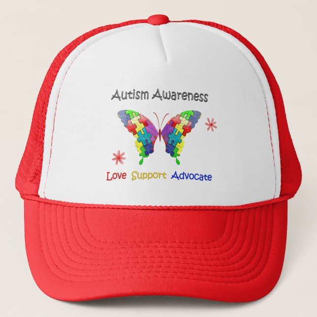 Casquette Papillon de sensibilisation sur l'autisme (Devant)