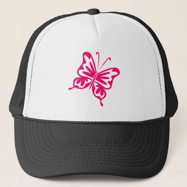 Casquette Papillon rétro - Rouge néon (Devant)