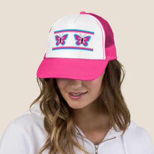 Casquette Papillon rose bleu