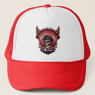 Casquette Parachute Crâne Ailes Ciel Démons Moto Club