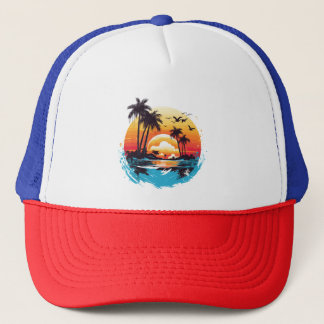 Casquette Paradis du coucher de soleil tropical