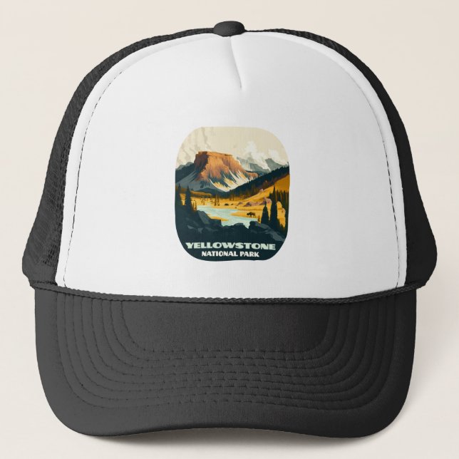 Casquette Parc national de Yellowstone Wyoming Mounts Rétro (Devant)