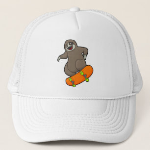 Casquette Parcelle en skate avec skateboard