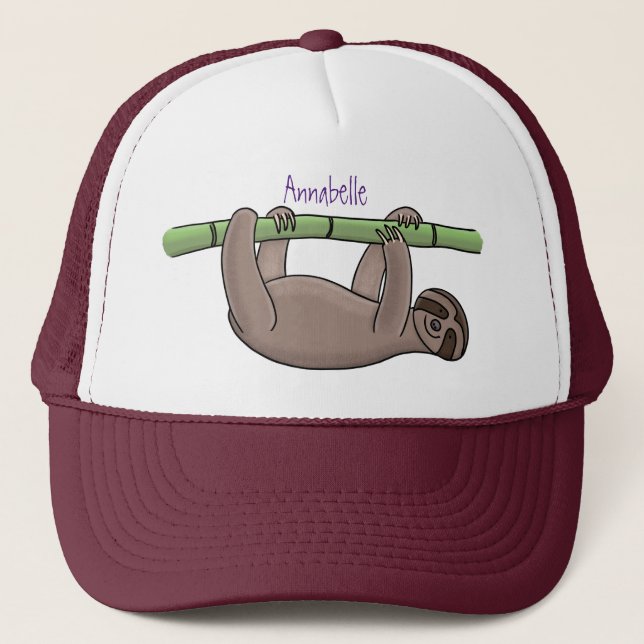 Casquette Paresse souriante mignon sur dessin animé en bambo (Devant)
