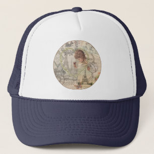 Casquette Paris France Jolie fille Eiffel