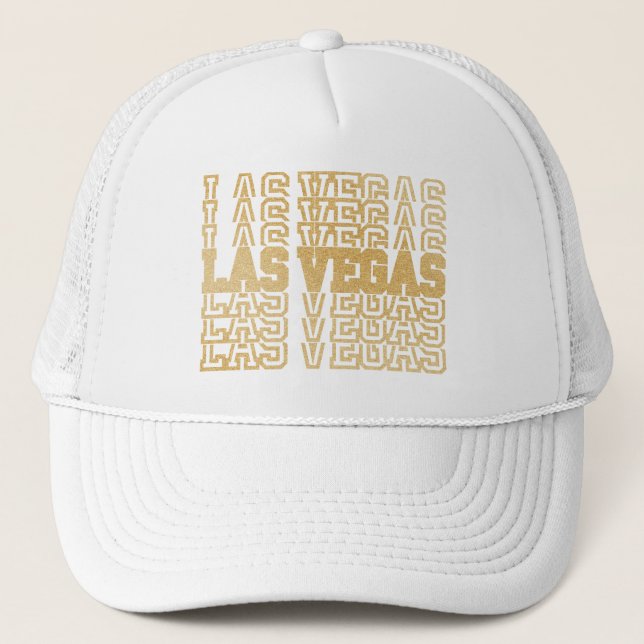 Casquette Parties scintillant d'or Las Vegas (Devant)