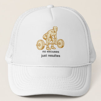 Casquette pas d'excuses design de motivation de gym