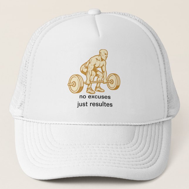 Casquette pas d'excuses design de motivation de gym (Devant)