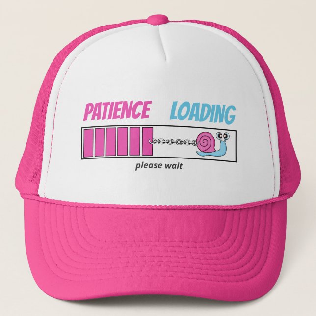 Casquette Patience Chargement Snail mignon Personnalisable A (Devant)