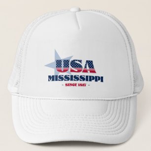 Casquette Patriotique Mississippi Typographie Trucker Chapea