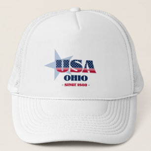 Casquette Patriotique Ohio Typographie Trucker Chapeau