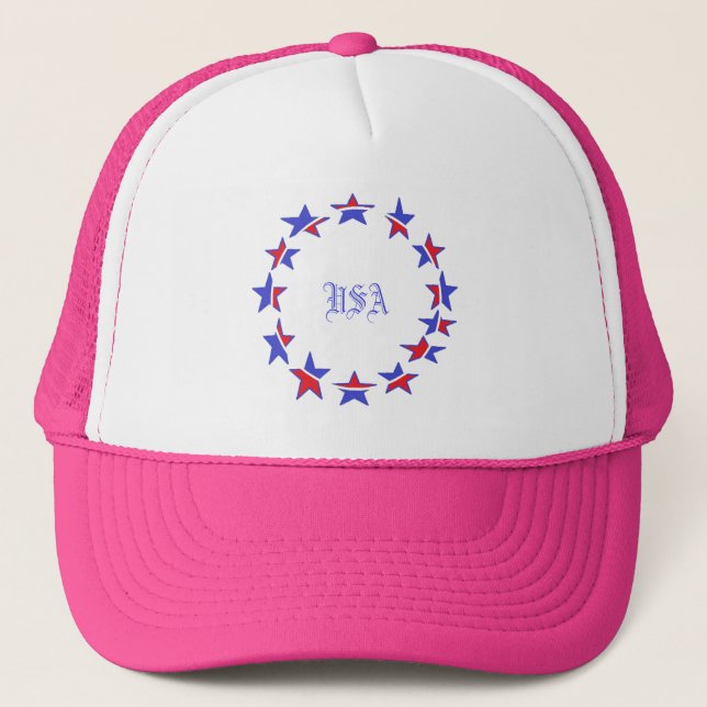 Casquette Patriotique rose USA (Devant)