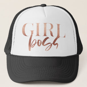 Casquette Patron de fille Texte noir or Rose