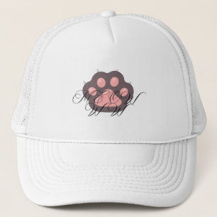 Casquette Paw à chat mignonne "MEOW" Calligraphie - adorable