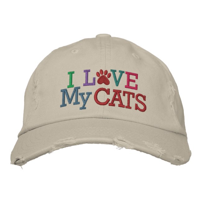 Casquette Pawprint - Love My CATS! par SRF (Devant)