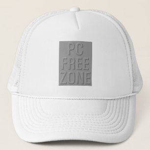 Casquette PC Free Zone gris sur chapeau de camionneur blanc