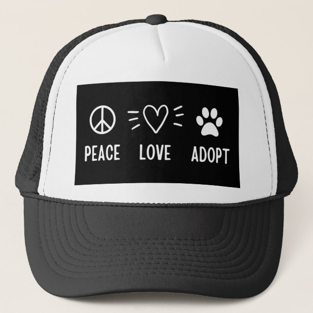 Casquette Peace Love Adopter (Devant)