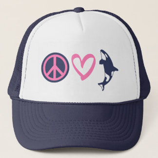 Casquette Peace, Love, and Orcas
