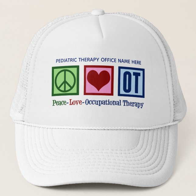 Casquette Peace Love ergothérapie sur mesure OT (Devant)