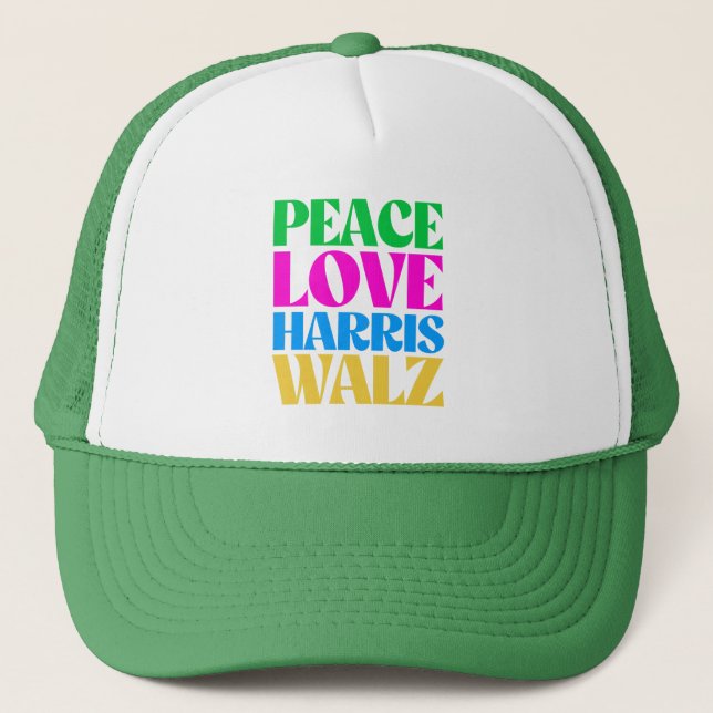 Casquette Peace Love Harris Walz (Devant)