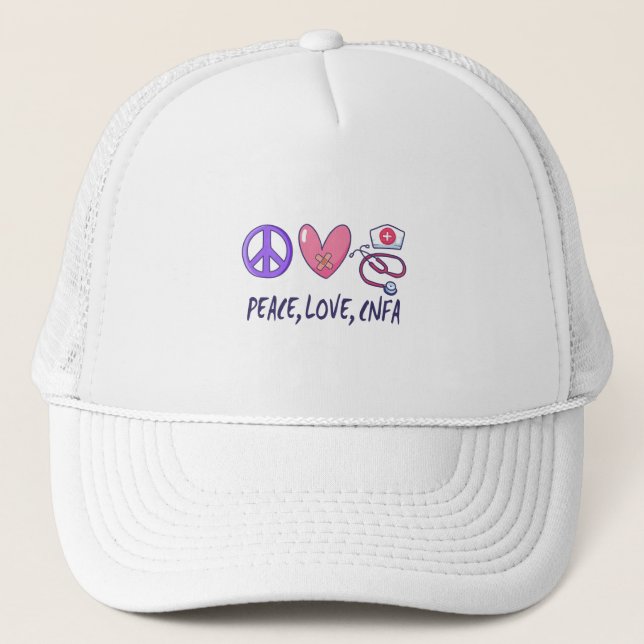 Casquette Peace Love Infirmière de la CNFA (Devant)
