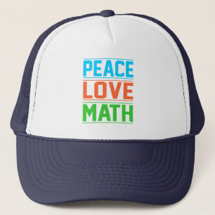 Casquette Peace Love Math Enseignant Mathématiques Mathéma