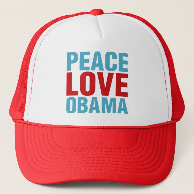 Casquette Peace Love Obama (Devant)