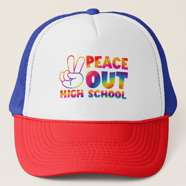 Casquette Peace Out High School Tie Dye Dernier Jour De L'Éc (Devant)