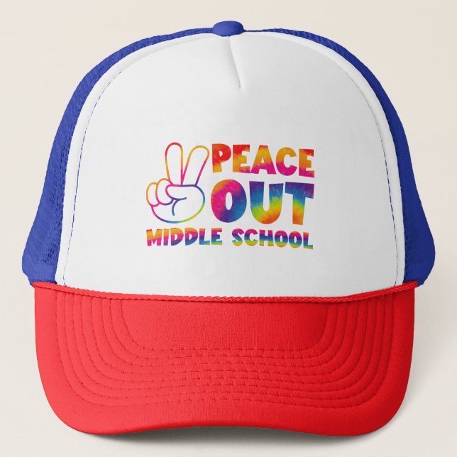 Casquette Peace Out Middle School Tie Dye Dernier Day Of Sch (Devant)