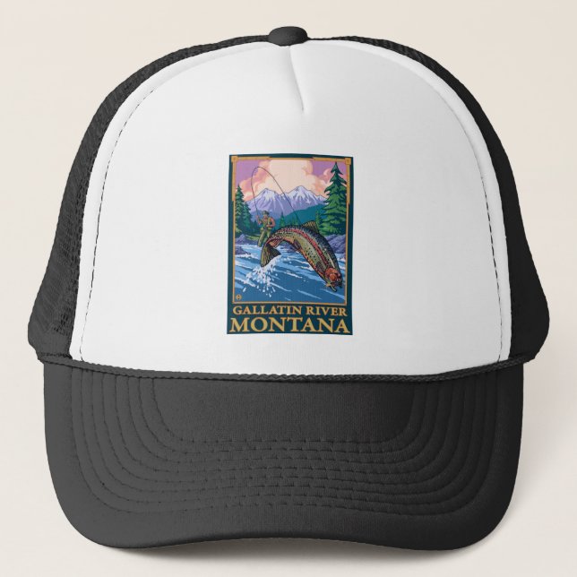 Casquette Pêche à la mouche - Rivière Gallatin, Montana (Devant)