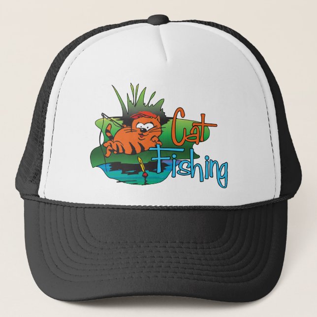 Casquette Pêche amusante - Pêche au chat (Devant)
